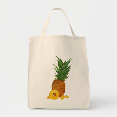 Pineapple watercolor painting shopping tote bag