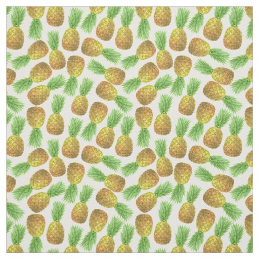 Pineapple watercolor pattern fabric
