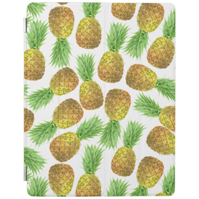 Pineapple watercolor pattern iPad smart cover (Front)