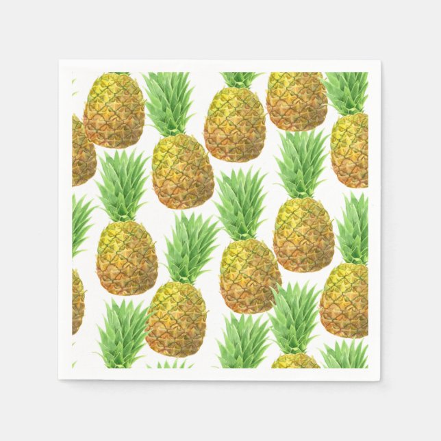 Pineapple watercolor pattern napkins (Front)