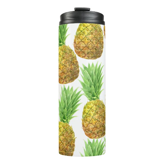 Pineapple watercolor pattern thermal tumbler (Front)