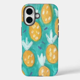 Pineapple Watercolor Print iPhone 16 Case