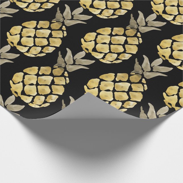 Pineapple Watercolor Stencil Country Wrapping Paper (Corner)