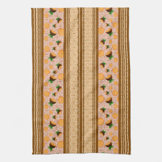 Pineapple Watercolor Stripes and Circles Kitchen Towel