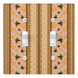 Pineapple Watercolor Stripes and Circles Light Switch Cover