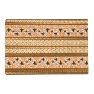 Pineapple Watercolor Stripes and Circles Placemat