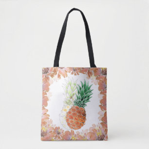 Pineapple, watercolor . tote bag