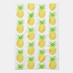 Pineapple Watercolor Tropical Kitchen Towel