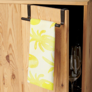Pineapple watercolour yellow kitchen towel