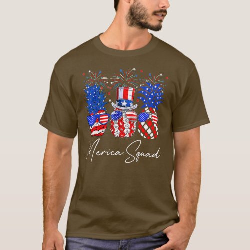Pineapple Wear Sunglass 4th Of July American Flag T_Shirt