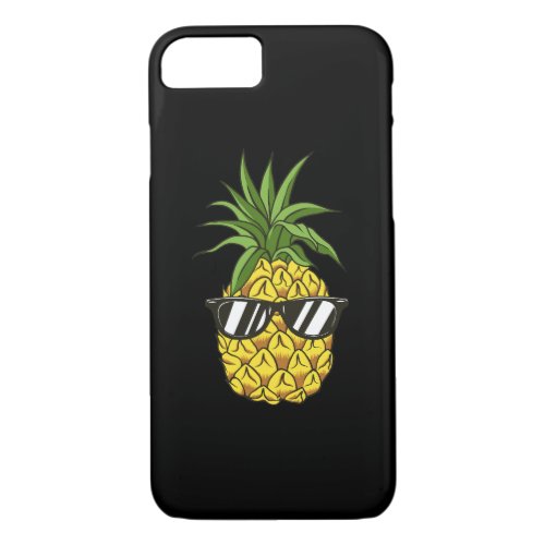 pineapple wearing headphones iPhone 87 case