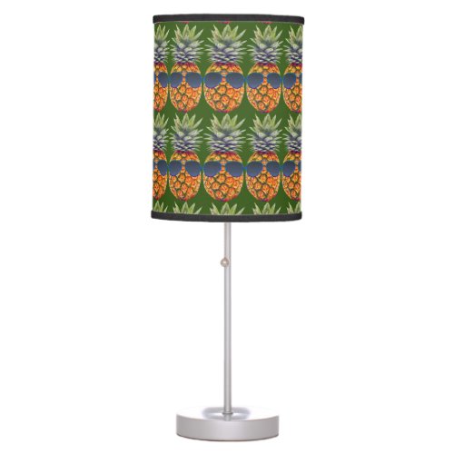 Pineapple Wearing Sunglasses Pattern Foodies ZSSG Table Lamp