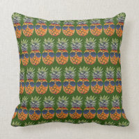 Pineapple Wearing Sunglasses Pattern Foodies, ZSSG Throw Pillow