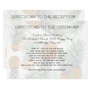 Pineapple Wedding Direction Cards Double Sided Pineapple Wedding Direction Cards Double Sided