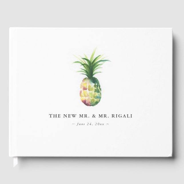 Pineapple Wedding Guest Book Ideas (Front)