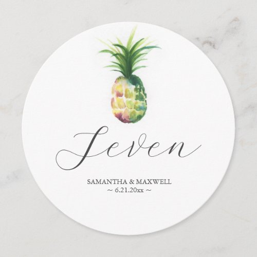 Pineapple Wedding Round Table Number