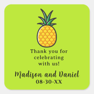 Pineapple Wedding Tropical Favor Sticker