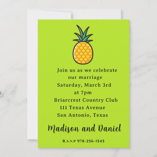 Pineapple Wedding Tropical Party Invitation