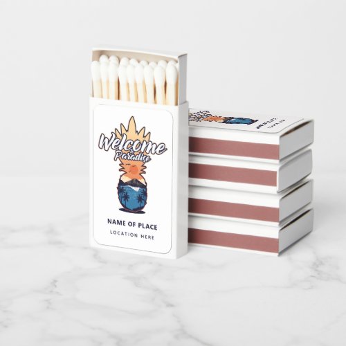 Pineapple Welcome custom text  color Matchboxes