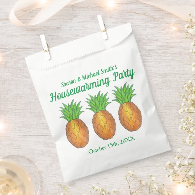Pineapple Welcome Open House Housewarming Party Favor Bag (Clipped)