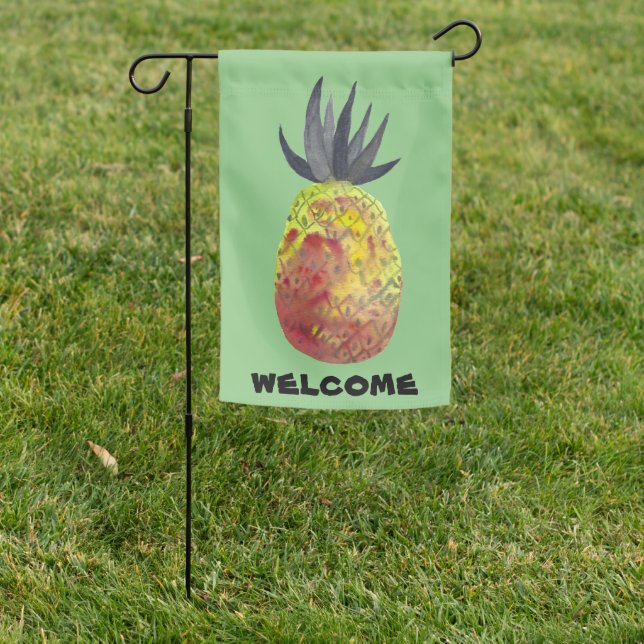 Pineapple Welcome Sweet Colorful Customize it!  Garden Flag (In SItu)