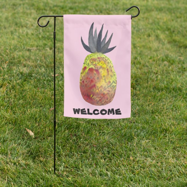 Pineapple Welcome Sweet Colorful Customize it!  Garden Flag (In SItu)