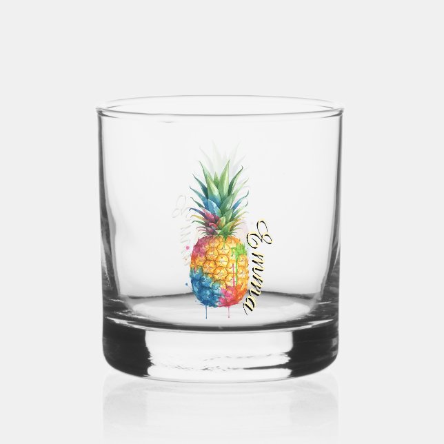 Pineapple Whiskey Glass (Front)