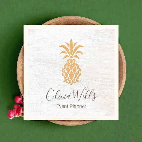 Pineapple White Wood Calling Card