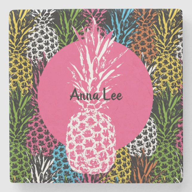 Pineapple Wild and Sweet Stone Coaster (Front)