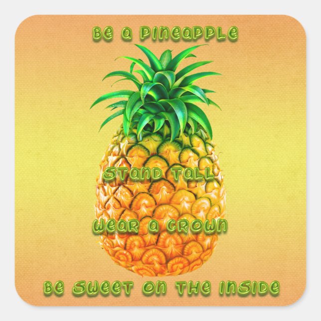 Pineapple Wisdom Square Sticker (Front)