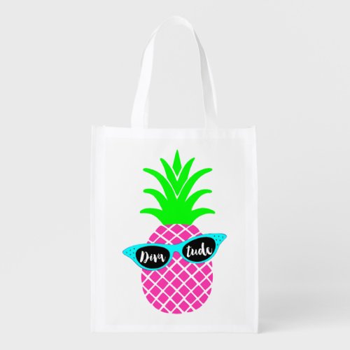 Pineapple with DIVAtude Reusable Grocery Bag