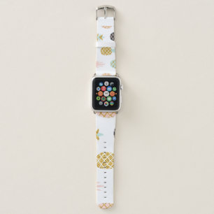Pineapple with gold glitter, creative pattern. apple watch band