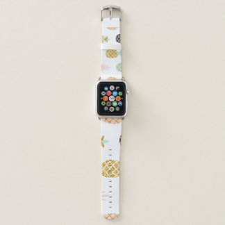 Pineapple with gold glitter, creative pattern. apple watch band