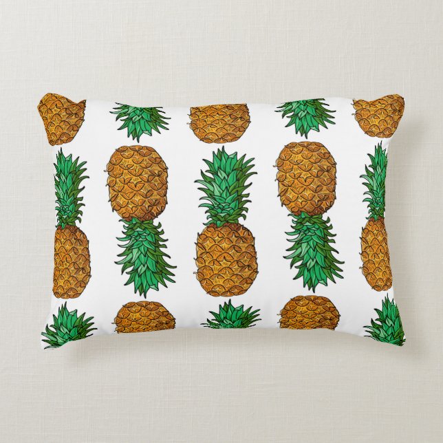 Pineapple with leaves. Seamless pattern with tropi Accent Pillow (Front)
