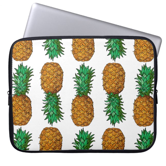 Pineapple with leaves. Seamless pattern with tropi Laptop Sleeve (Front)