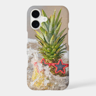 pineapple with sunglasses in wave iPhone 17 case