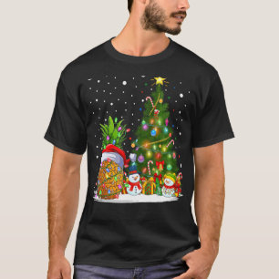 Pineapple Xmas Tree Lighting Santa Pineapple Chris T-Shirt