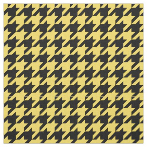 Pineapple Yellow, Black Houndstooth Pattern #2M Fabric