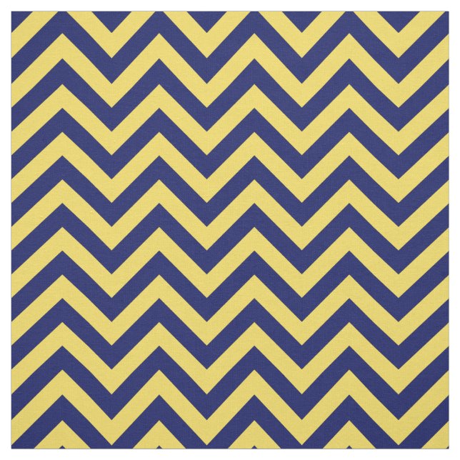 Pineapple Yellow Navy Blue LG Chevron Pattern 12I Fabric (Swatch)