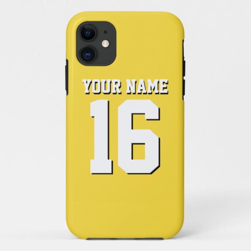 Pineapple Yellow Sporty Team Jersey iPhone 11 Case