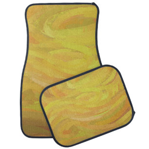 Pineapple Yellow Swirl Car Mat