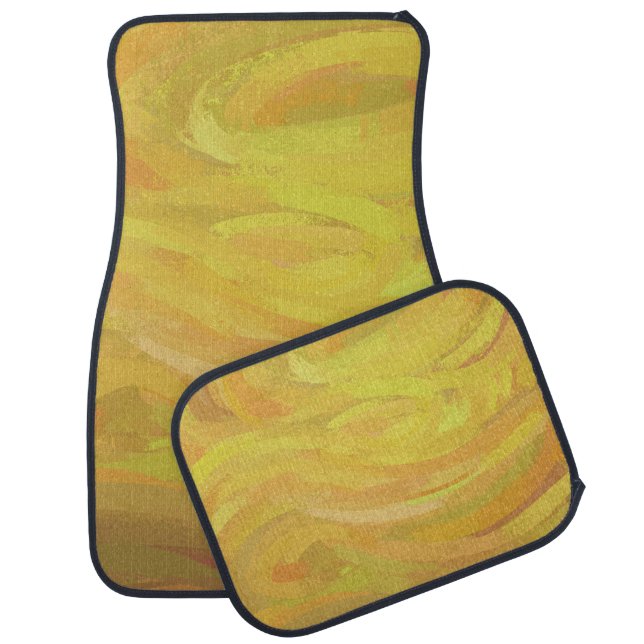 Pineapple Yellow Swirl Car Mat (Set)