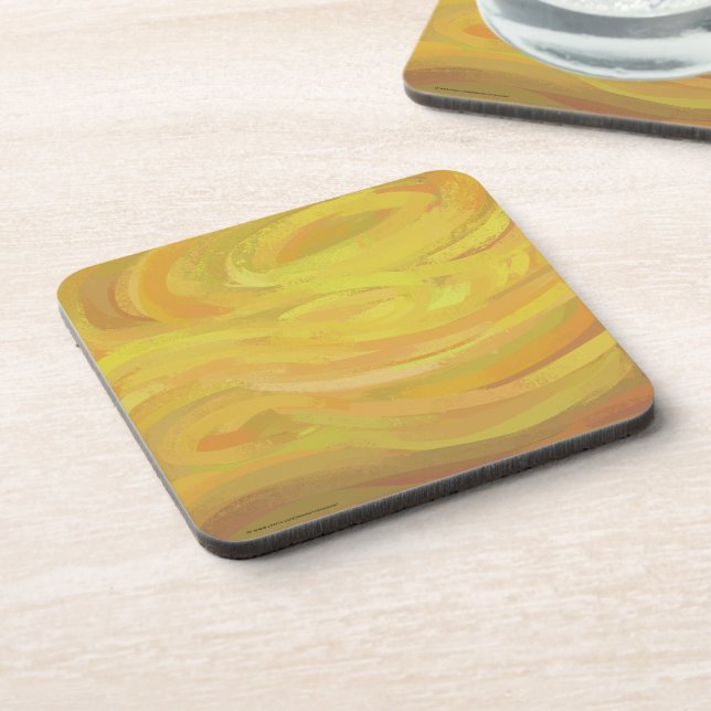 Pineapple Yellow Swirl Drink Coaster (Left Side)