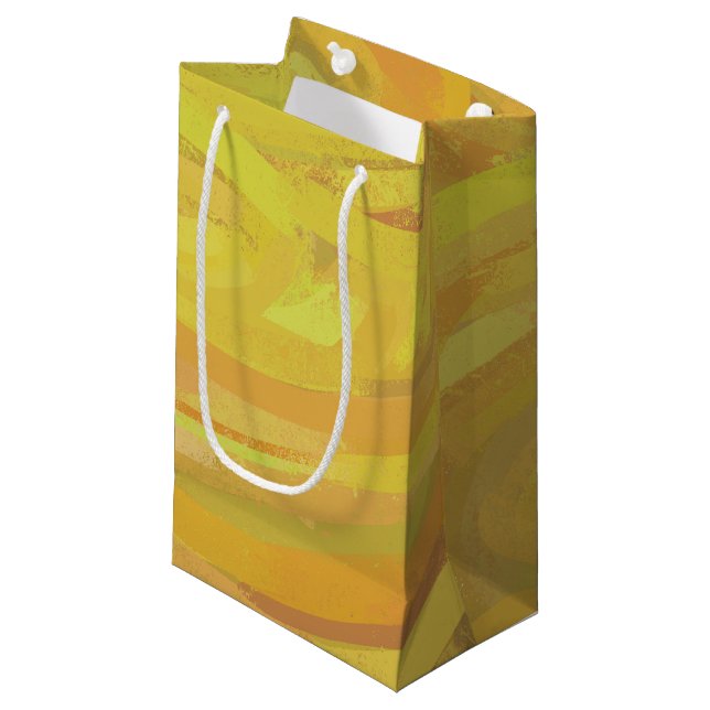 Pineapple Yellow Swirl Small Gift Bag (Front Angled)