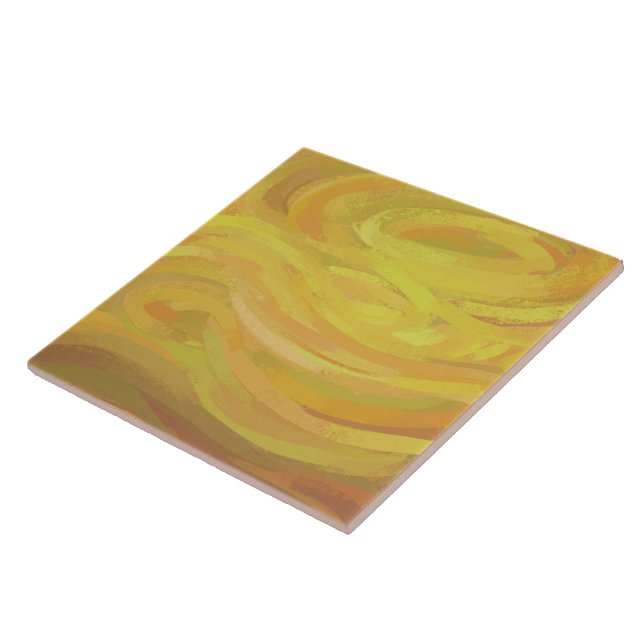 Pineapple Yellow Swirl Tile (Side)