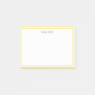 Pineapple Yellow White Framed Name Monogram Post-it Notes