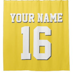 Pineapple Yellow White Sports Jersey Team Jersey Shower Curtain