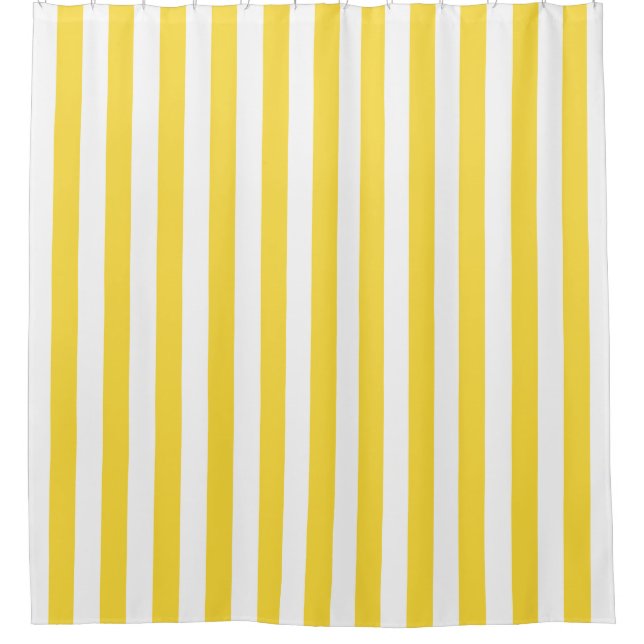 Pineapple Yellow White Vertical Stripe NL #0 Shower Curtain (Front)