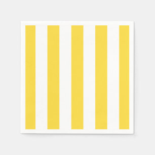 Pineapple Yellow White XL Stripes Pattern Napkins