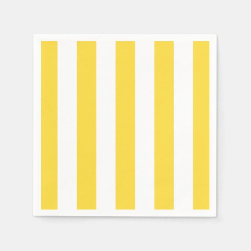 Pineapple Yellow White XL Stripes Pattern Napkins